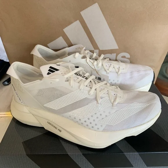 adidas Adizero Adios Pro 3 Triple White - Picture 10 of 11